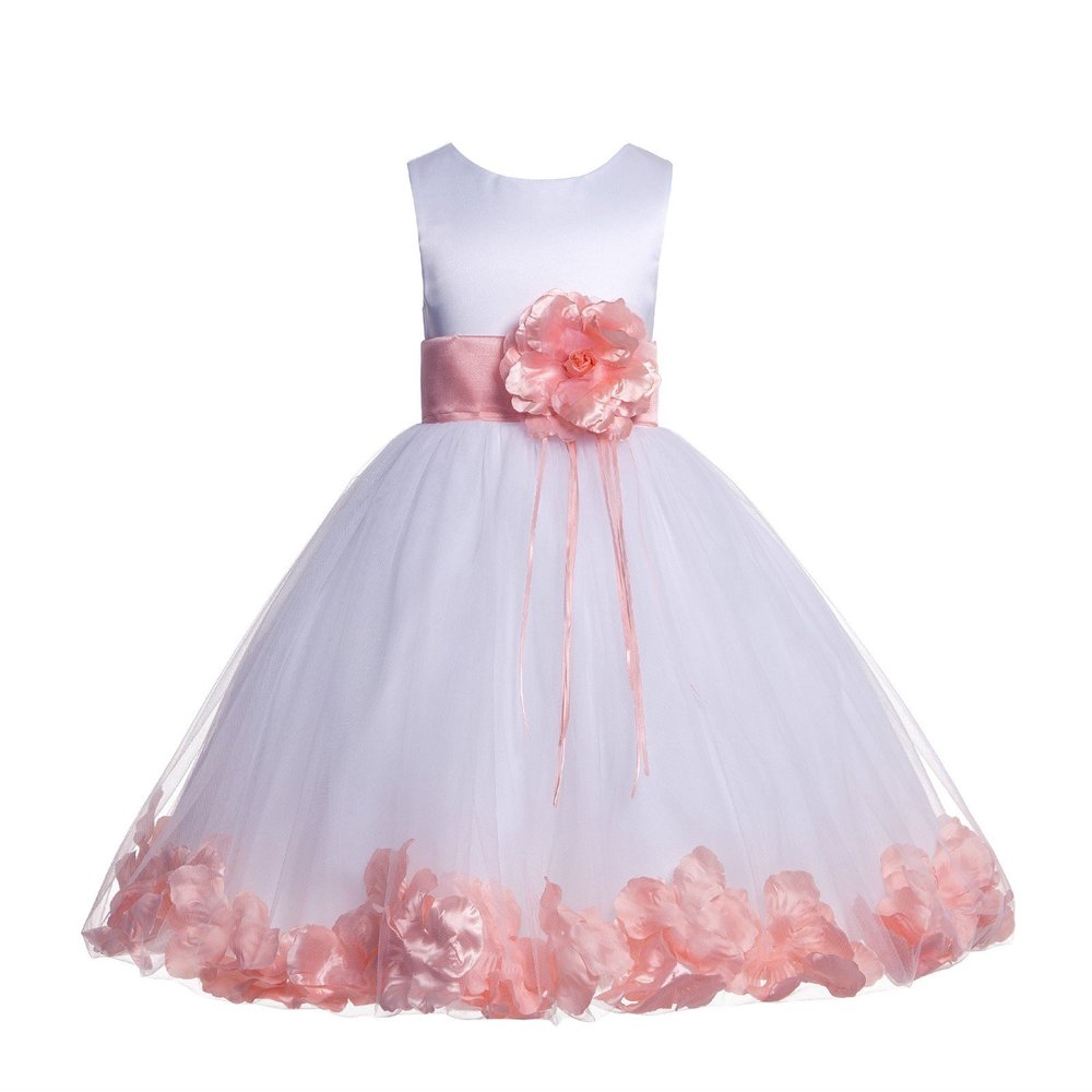 ekidsbridal Rose Petals White Flower Girl Dresses Pageant Dress Baptism Dress 007ss 2