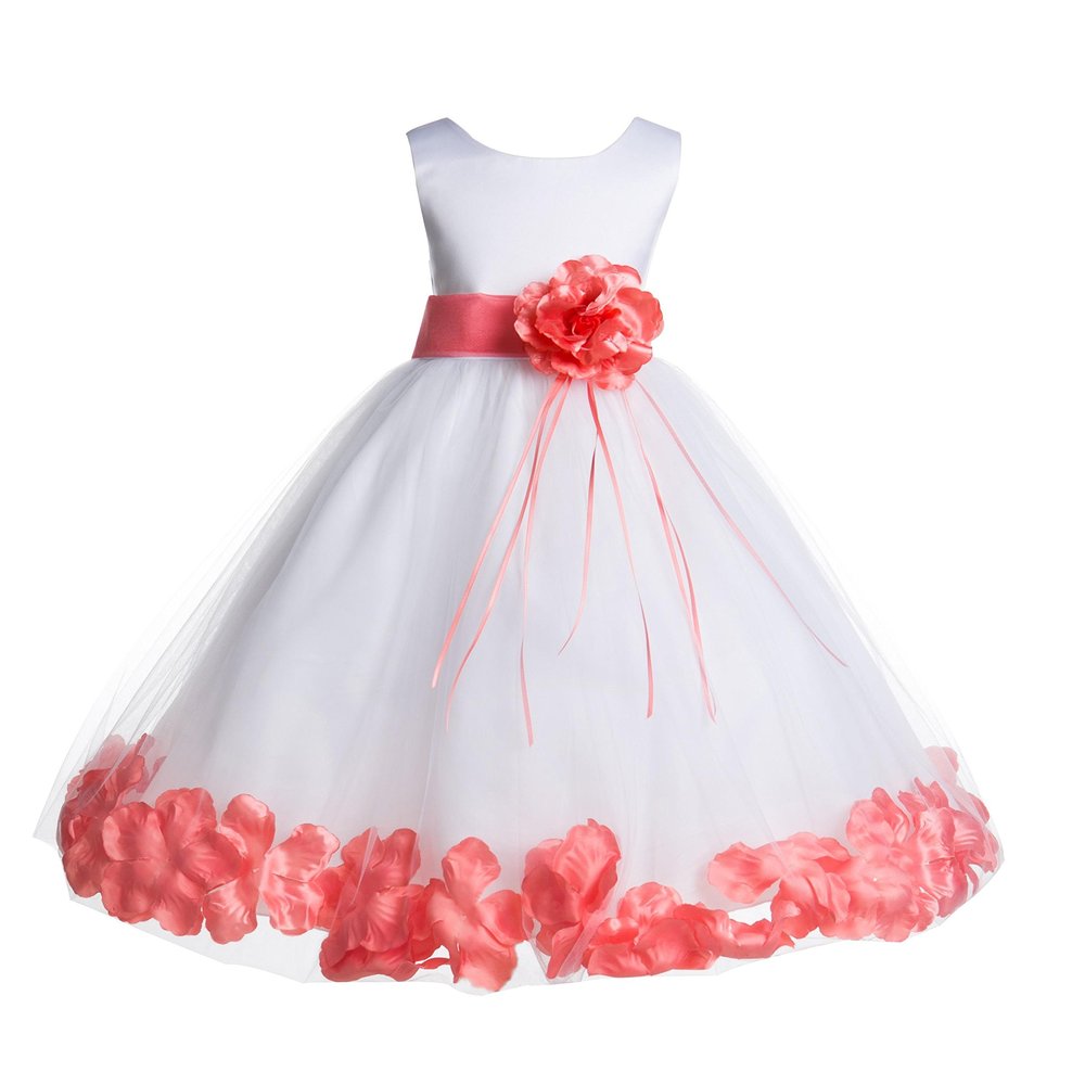 ekidsbridal Rose Petals White Flower Girl Dresses Pageant Dress Baptism Dress 007ss 10