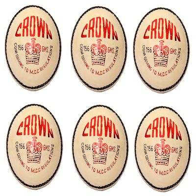 CW Crown White Cricket Ball Men Cricket Ball Genuine Leather Cricket Ball Day Night Match 4 Piece Balls Pack of 12