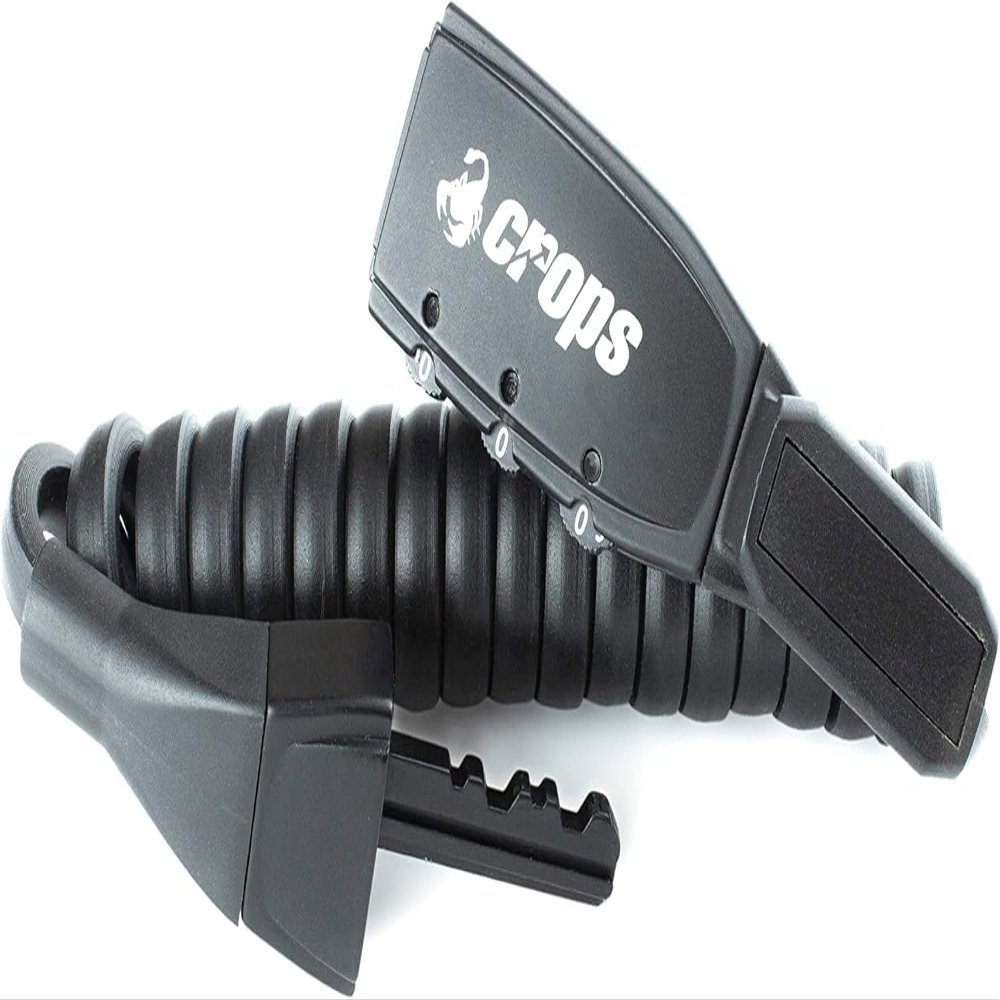 CROPS K3-BIRO Compact Bike Lock Cable, 4 ft, Black Resettable 3-Digit Combination Dial, 4mm Double Coiled Cable, Includes Under-Saddle Mounting Bracket.