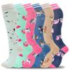 fenglaoda Compression Socks Women Men 6 Pairs, Knee High Best Support Circulation Socks for Running, Travel, Flight, Nurse view 1