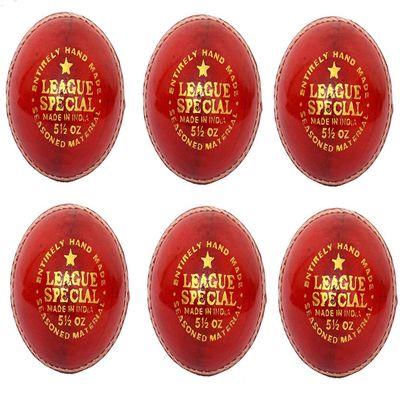 CW League Special Cricket Ball Pack of 12 Match Quality Cricket Ball Red Leather Ball 4 Piece Red Leather Cricket Ball