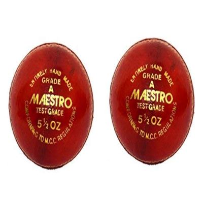CW Maestro Red Leather Cricket Ball 4Pc Hand Stitch Pack of 12 Weight 156gm Approx