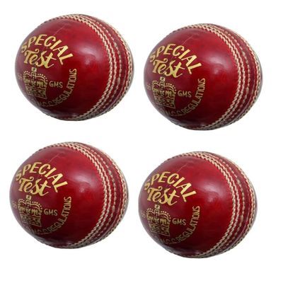 CW Special Test Men Hand Stitched Club Cricket Ball Senior Official Balls Pack of 4