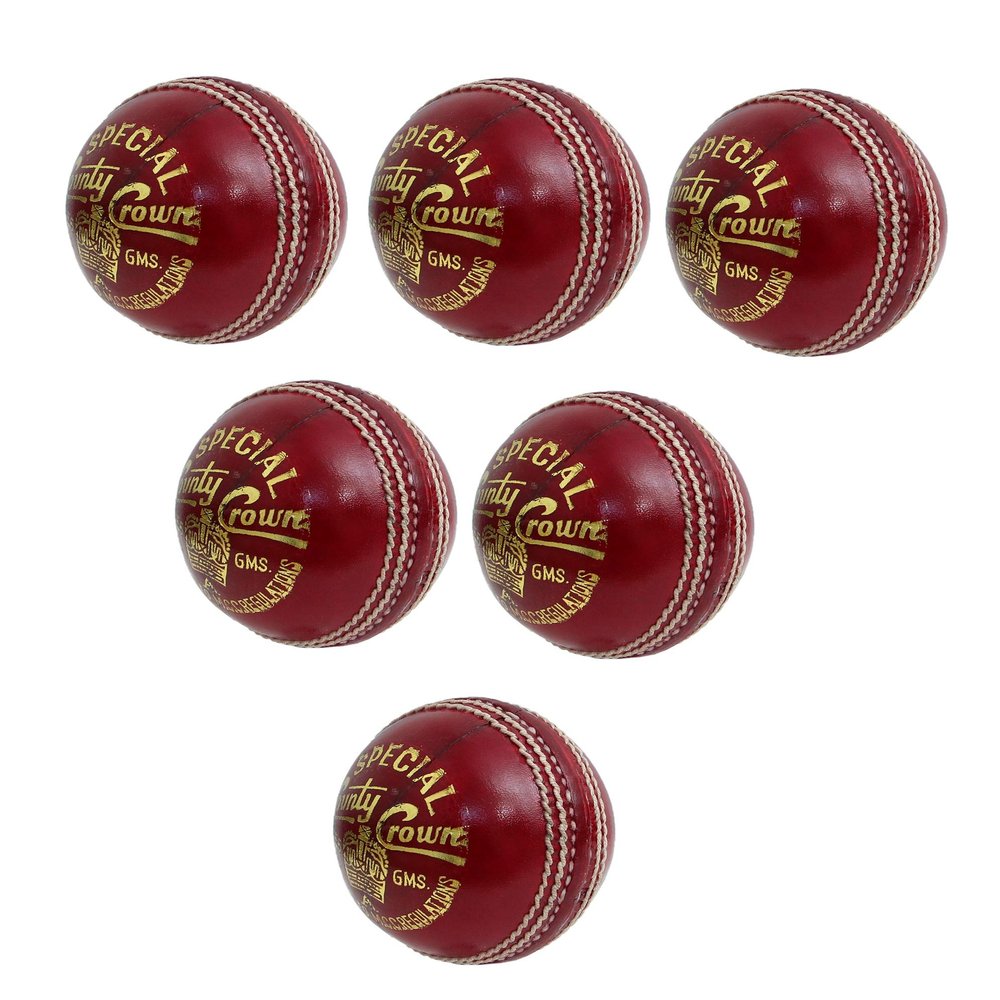 CW 6 X Special County Crown Premium Quality 4PCE Ball Official Cricket Leather Ball
