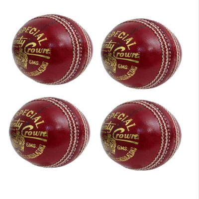 CW Pack of 12 Special County Crown Red Leather Made 4 Cut Piece Cricket Ball Entirely Hand Stitched 156 gm 25 Overs Ideal for Club Matches & Practice MCC Regulation Approved