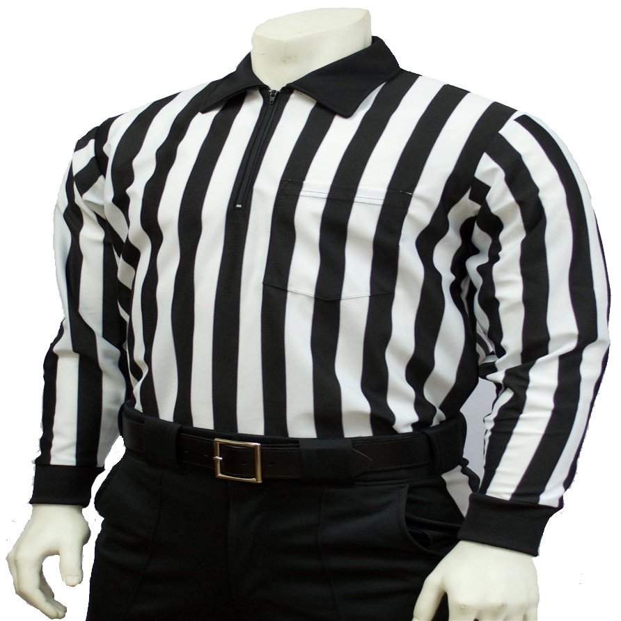 Smitty Lacrosse Officials Mesh Long Sleeve Shirt (Medium) Black White