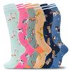 fenglaoda Compression Socks Women Men 6 Pairs, Knee High Best Support Circulation Socks for Running, Travel, Flight, Nurse view 1