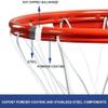 Katop Breakaway Basketball Rim, Heavy Duty Single Spring Basketball Rim Replacement with Nylon Net Indoor and Outdoor, Standard Goal Reinforced Mounting Bracket Fit Most Size Backboards view 2
