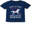 Tstars Just A Girl Who Loves Horses Shirt for Kids Horseback Riding Apparel Equestrian Gift for Girls 4T Navy view 1