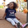Tstars Just A Girl Who Loves Horses Shirt for Kids Horseback Riding Apparel Equestrian Gift for Girls 4T Navy view 3