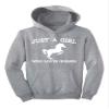 Tstars Just a Girl Who Loves Horses Hoodie for Girls Youth Equestrian Hoodies Gift Horseback Riding and Fans Large Gray