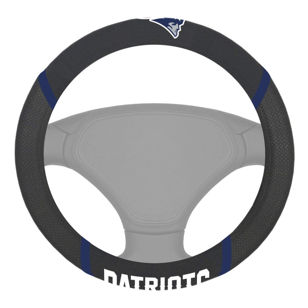 FANMATS 15166 New England Patriots Embroidered Steering Wheel Cover
