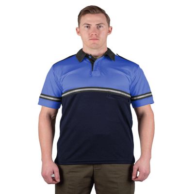 First Class Two Tone Bike Patrol Shirt with Reflective Stripes and Zipper Pocket (Royal Blue and Navy Blue) (4XL)