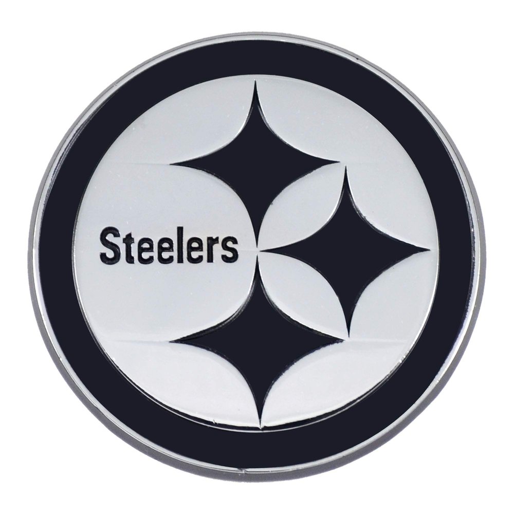 FANMATS 20866 Pittsburgh Steelers 3D Chrome Metal Auto Emblem - Steelers Primary Logo