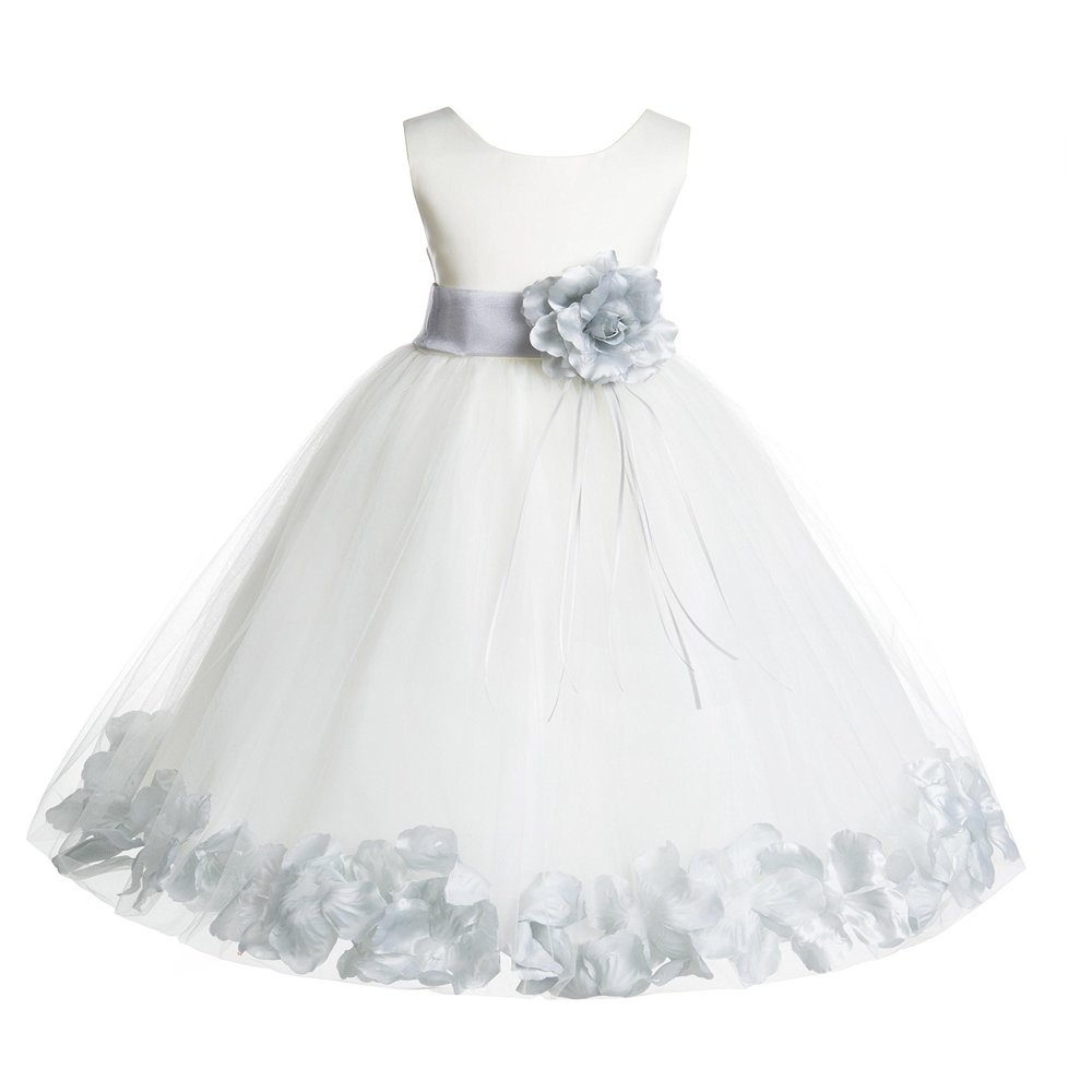 ekidsbridal Rose Petals Ivory Flower Girl Dress Birthday Girl Dresses Reception Dress 007ss 12