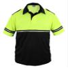 First Class Two Tone Bike Patrol Shirt with Reflective Stripes and Zipper Pocket (Lime Green and Black) (5XL) view 2