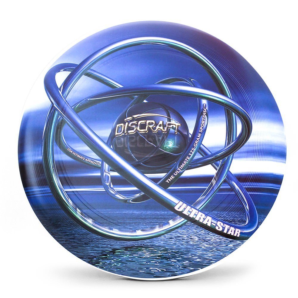 Discraft Supercolor Ultra-Star 175g Ultimate Disc + Free Mini Frisbee + Ultimate Disc Sticker (USA Ultimate Approved) - Blue Orb
