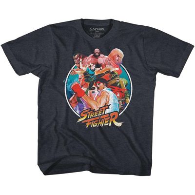 American Classics Street Fighter Group Circle Navy Heather Youth T-Shirt Tee