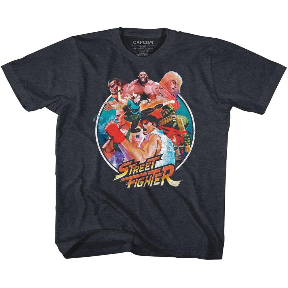 American Classics Street Fighter Group Circle Navy Heather Youth T-Shirt Tee