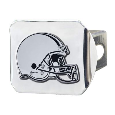 Cleveland Browns NFL Chrome Metal Hitch Cover with 3D Chrome Team Logo by FANMATS - Unique Molded Design Easy Installation on Truck, SUV, Car - Ideal Gift for Die Hard Football Fan