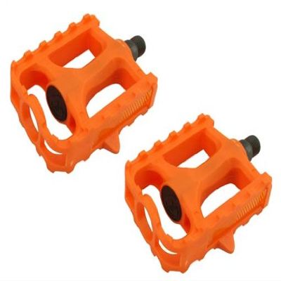 Alta Plastic 861 MTB Bike Pedals, Multiple Sizes and Colors (Orange, 9/16")