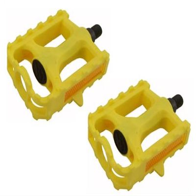 Alta Plastic 861 MTB Bike Pedals, Multiple Sizes and Colors (Yellow, 1/2")