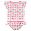 Carter's Girls' Short Sleeve Rash Guard Swimsuit Set (Baby/Toddler/Kid) (3 Months, White/Candy Heart) view 1