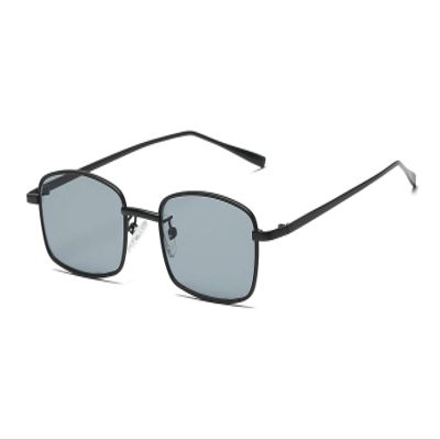 FEISEDY Vintage Small Rectangle Sunglasses Women Men Retro Trendy Square Metal Frame Sun Glasses B2295