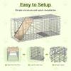 ZENY Live Animal Cage Trap 32" X 12.5" X 12" w/Iron Door Steel Cage Catch Release Humane Rodent Cage for Rabbits, Stray Cat, Squirrel, Raccoon, Mole, Gopher, Chicken, Opossum, Skunk & Chipmunks view 2