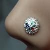 Karizma Jewels Silver Nose Stud, corkscrew piercing nose ring L Bend 22g view 2