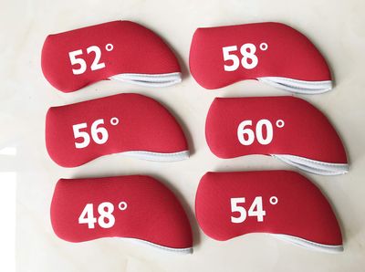 6X Golf Iron Cover Wedge Headcover Fit for Taylormade M1 M2 M3 M4 Titleist P790 Mizuno (Red)