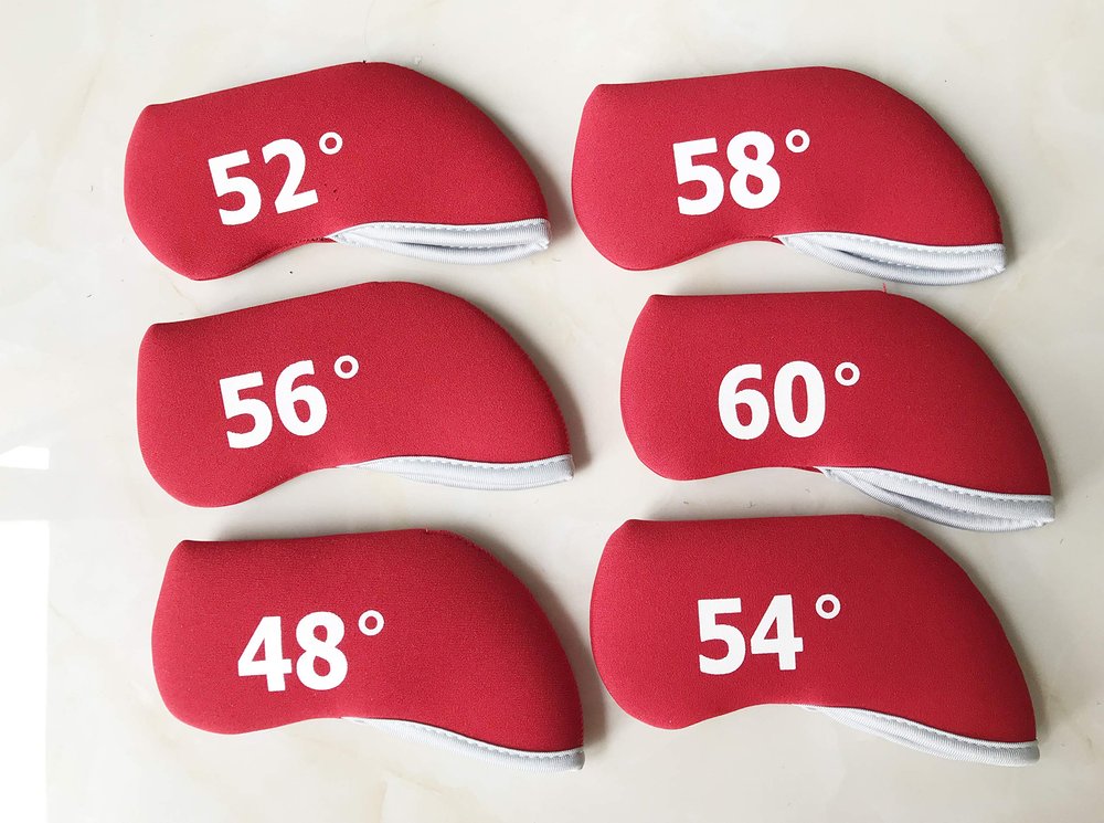 6X Golf Iron Cover Wedge Headcover Fit for Taylormade M1 M2 M3 M4 Titleist P790 Mizuno (Red)