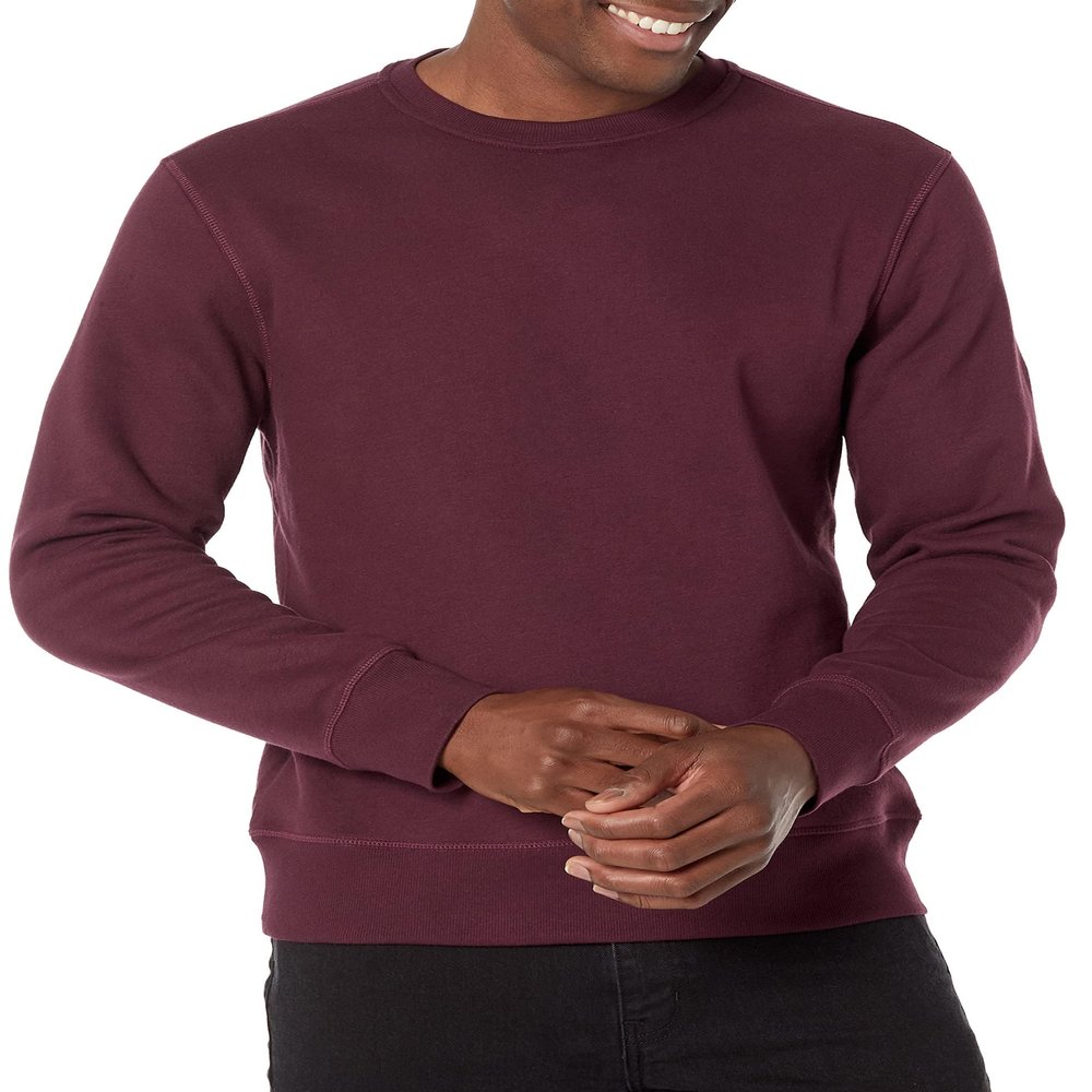 Amazon Essentials Men's Crewneck Fleece Sweatshirt, Burgundy, X-Large