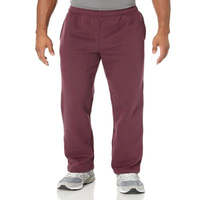 Amazon Essentials Men's Fleece Open Bottom Sweatpant (Available in Big & Tall), Burgundy, Medium