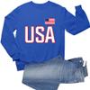 Go All Out 3X-Large Royal Mens USA National Pride Sweatshirt Crewneck view 3
