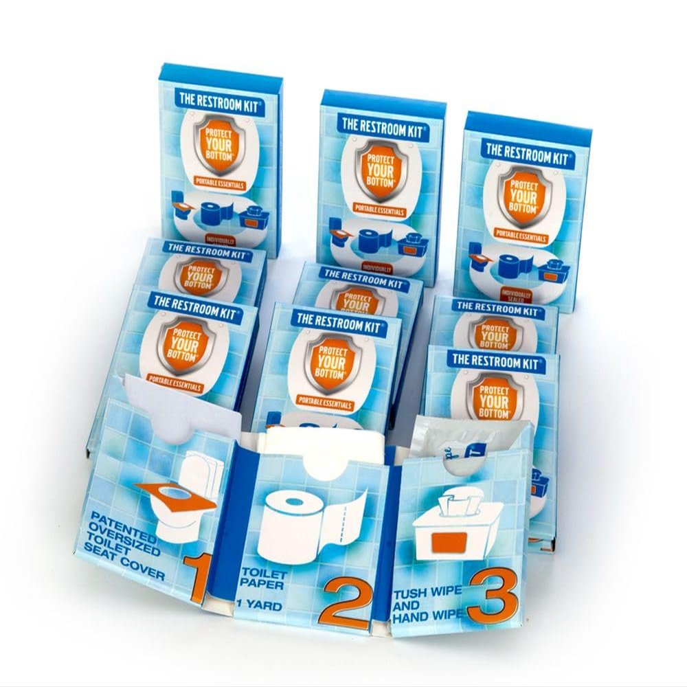 The Restroom Kit, 12 Pack Portable Disposable Toilet Seat Cover for Travel