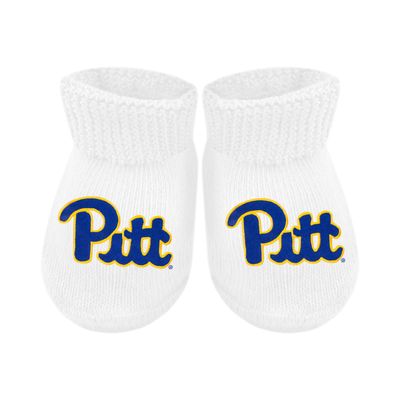 Creative Knitwear College Baby NCAA Officially Licensed Baby Bootie Sock - PItt Panthers Logo - White - Newborn - 6 Months