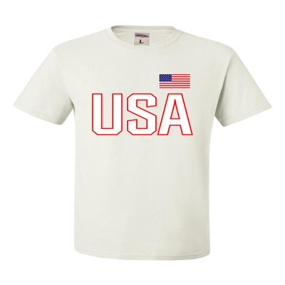 5X-Large White Mens USA National Pride T-Shirt