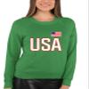 Go All Out X-Large Kelly Mens USA National Pride Sweatshirt Crewneck view 2