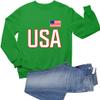 Go All Out X-Large Kelly Mens USA National Pride Sweatshirt Crewneck view 3