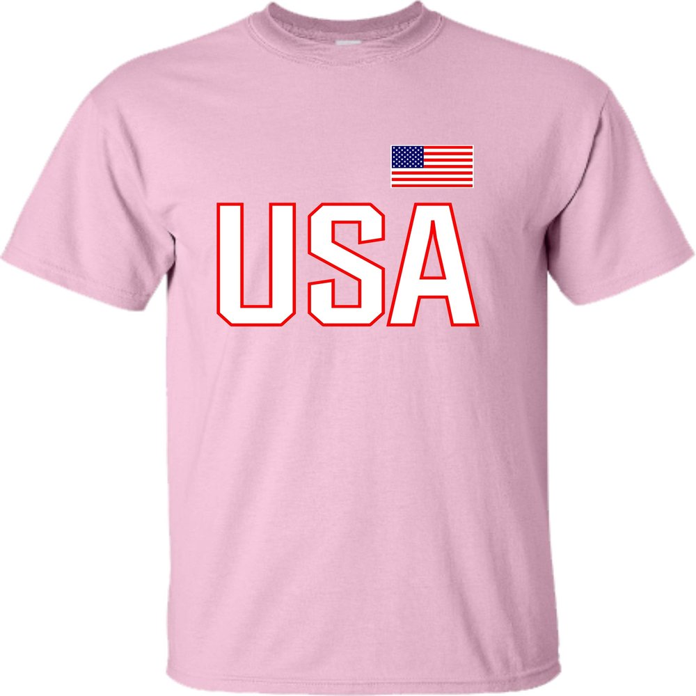 3X-Large Pink Mens USA National Pride T-Shirt