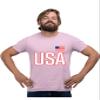 3X-Large Pink Mens USA National Pride T-Shirt view 2