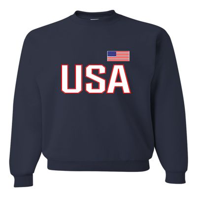 Go All Out Medium Navy Blue Mens USA National Pride Sweatshirt Crewneck