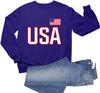 Go All Out Medium Purple Mens USA National Pride Sweatshirt Crewneck view 3