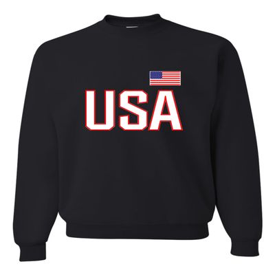 Go All Out X-Large Black Mens USA National Pride Sweatshirt Crewneck