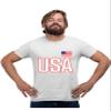4X-Large White Mens USA National Pride T-Shirt view 2