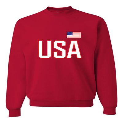 Go All Out 5X-Large Red Mens USA National Pride Sweatshirt Crewneck