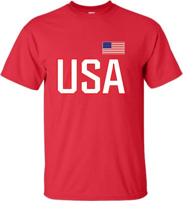 3X-Large Red Mens USA National Pride T-Shirt