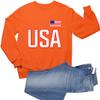 Go All Out 4X-Large Orange Mens USA National Pride Sweatshirt Crewneck view 3
